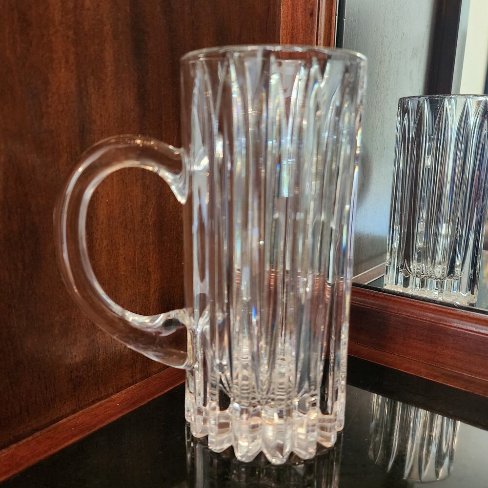 VTG Mikasa Marquis Crystal Beer Glass Full Vertical Cut Super Heavy 7" Tall